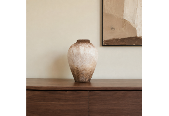 Elian El Yapımı Dekoratif Terracotta Vazo - 33 cm